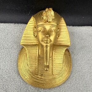 Vintage MMA King Tut Pendant Gold Tone Egyptian Signed